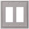 Amerelle Wall Plate, Number of Gangs: 2 gang Die-cast Metal, Brushed Nickel Finish, Gray 77RRBN - alternate 2